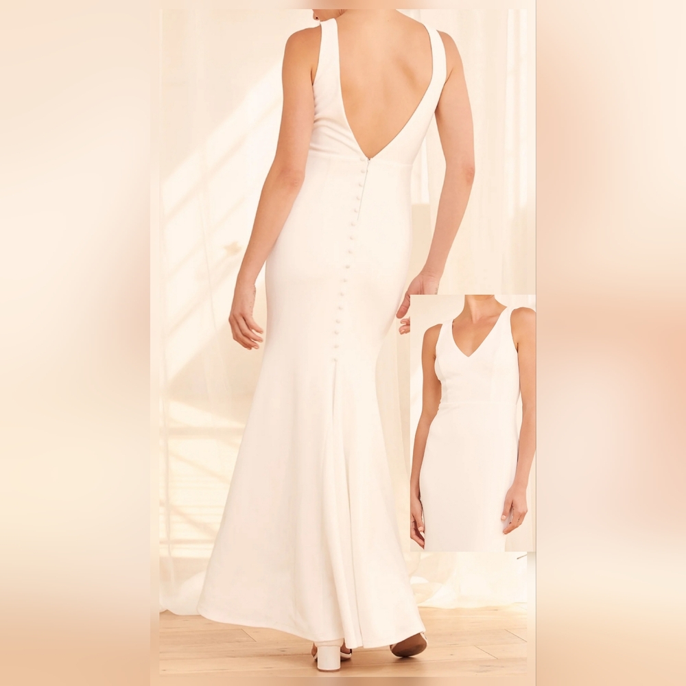 Lulu's Elegant White Wedding Dress